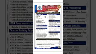 aiou admission autumn 2022 date extended