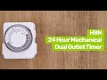 HBN 24 Hour Mechanical Dual Outlet Timer