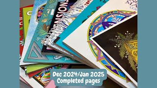 Dec 2024/Jan 2025 completed pages (Again... I hope it's not too disappointing...) | Adult Colouring