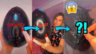 [ASMR] HATCHING A GIANT *HAUNTED* MYSTERY EGG!!😱💀🥚 *RED FEATHERS.....?!😰* #Shorts