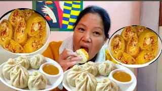 BIG  chicken MOMO,YELLOW  LAPHING, evening vibes at boudha kathmandu