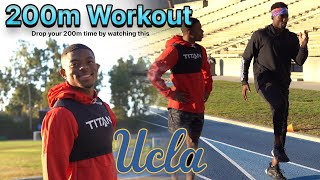 INSANE 200 Meter Workout At UCLA Track with TJ Graham