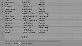 Track More Monthly Expenses by Adding Sheets
