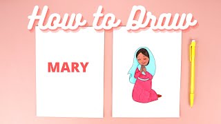 Learn how to draw Mary step-by-step Catholic art tutorial