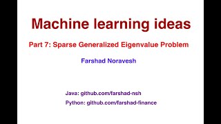 Part 7: sparse generalized eigenvalue problem