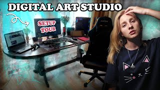 Digital ART HOME Studio Tour | Digital Art Setup Tour | CG bird