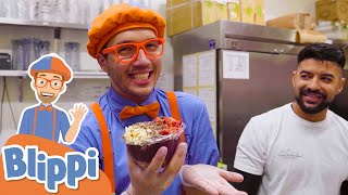 Blippi Makes Healthy Smoothies Bowls! | Learn About Healthy Eating | Educational Videos For Kids