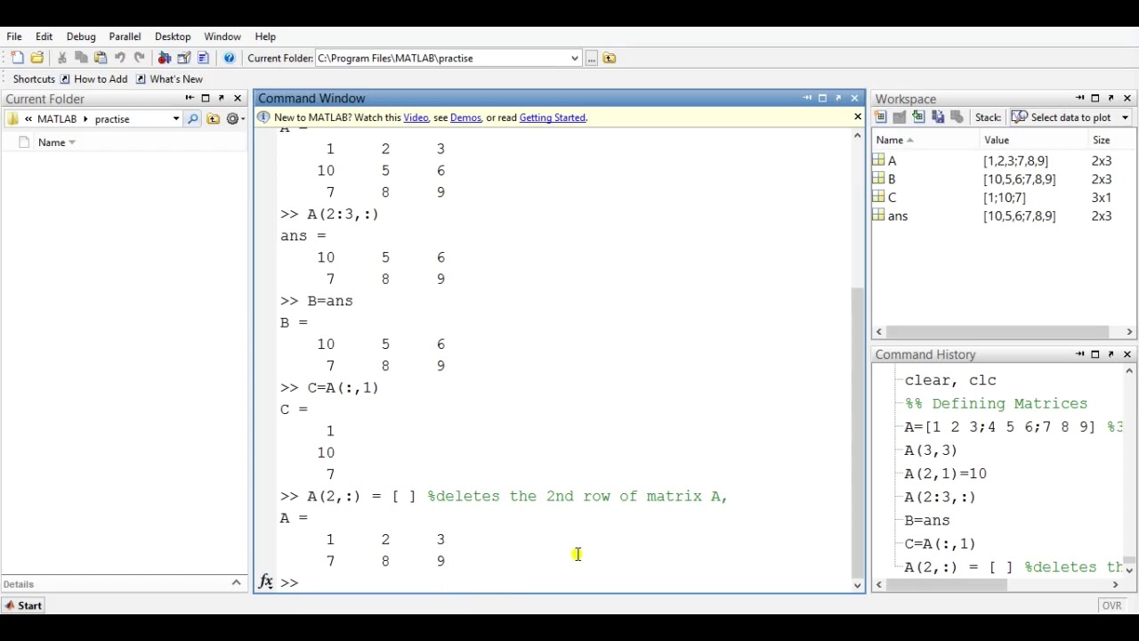 Introduction To MATLAB-2(arrays And Matrices) By Saumy Agarwal - YouTube