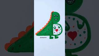 B'den Kolay Sevimli Dinazor Çizimi 🦕Easy cute dinosaur drawing from B #shorts #art #çizim #viral