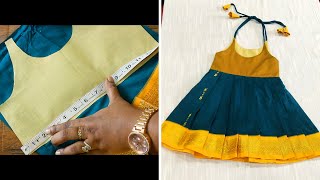 Baby Frock Cutting & Stitching  From Pattu Saree