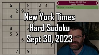 NYT Hard Sudoku Walkthrough | Sept 30, 2023