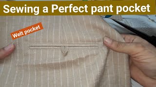 Make a Pant Welt Pocket | Easy tutorial Bon pocket | back pocket