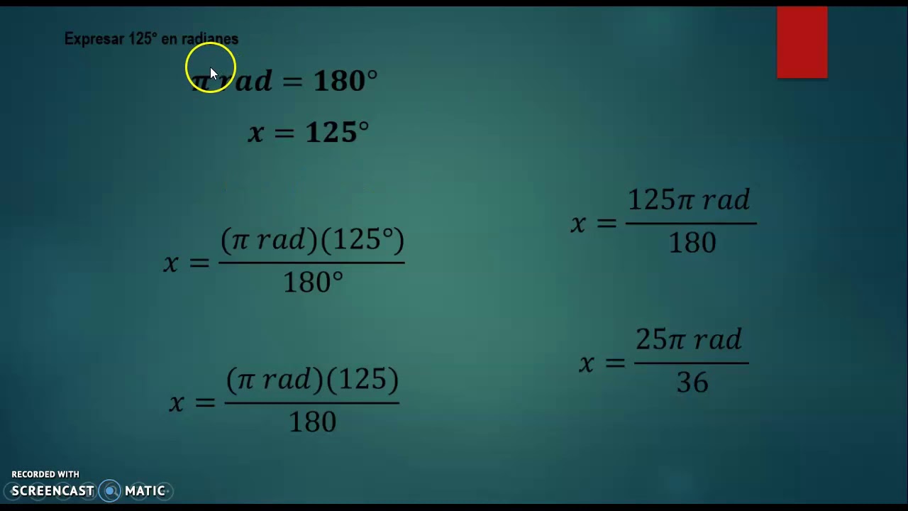 Conversión De Grados A Radianes - YouTube