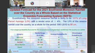 2nd Stage Long Range Forecast For the 2021 Southwest Monsoon Season Rainfall