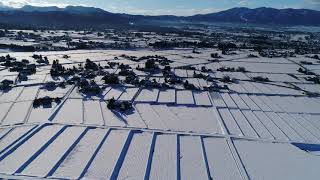 【最上のとやま/４K動画/ドローン】散居村の雪景色B篇　富山/砺波市/風景　The finest view of Toyama　Snow scene/Tonami/Drone