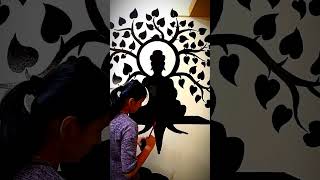 #shorts | DIY wall painting | Buddha painting | simple and trending wall art | home decor | painting