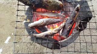 Smoke Fish for lunch At Killing Field ត្រីអាំង ម្ជូរសណ្តាន់