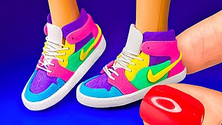 16 DIY Barbie life hacks: how to make Nike sneakers for dolls, Slime shoes and Phone