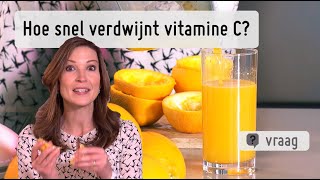 Verdwijnt vitamine C als je versgeperst sap laat staan?