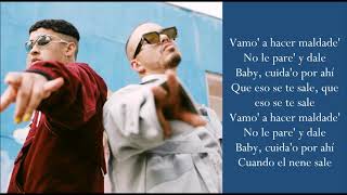 Cuidao Por Ahí - J Balvin & Bad Bunny - (Lyrics)