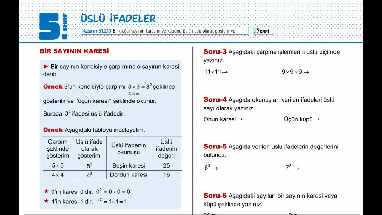 5.SINIF MATEMATİK DERSİ - YouTube