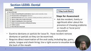 MDS3.0 Section L. Oral/Dental Status Unit 5 Session 3