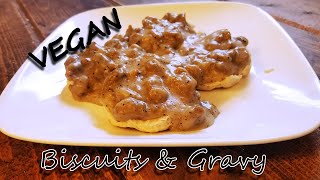 Biscuits and Sausage Gravy made from scratch, Vegan, Meat free, Dairy Free, Easy. Comfort Food.