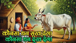 एक बूढ़ी गाय ने बताया दुख देने वाला और सुख देने वाला धन कोनसा है।#hindikahani #garudpuran