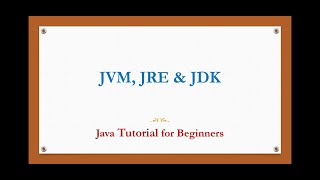 JVM, JRE, JDK | Java tutorial for beginners