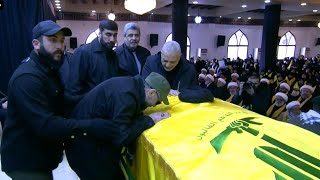 Coffin of Hezbollah senior official arrives for south Lebanon burial | AFP