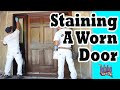 STAINING A DOOR.  How to refinish a door. Door glazing tips.