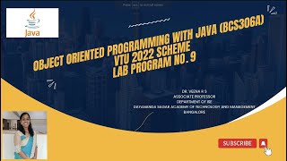 Object Oriented Programming With JAVA (BCS306A) | VTU 22 Scheme | Lab Program-9 | Exception Handling