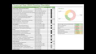 Financial Year 2024 Closing Checklist in Excel/Google sheets