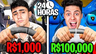 24 HORAS NO CARRO DE R$1.000, R$100.000 E R$1.000.000!