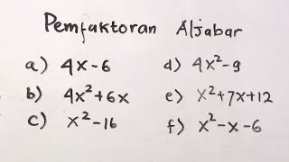 How to Factor Algebraic Functions |  Junior High Mathematics