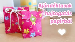 Ajándéktasak hajtogatás csomagolópapírból | Ajándékzacskó készítés papírból - Origami