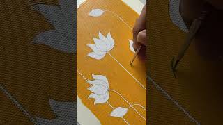 Pichwai lotus painting! #acrylicpainting #youtubeshorts