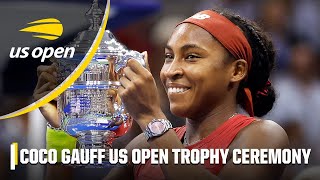 Coco Gauff thanks family, fans after winning 2023 US Open 🏆 [FULL TROPHY CEREMONY] | 2023 US Open