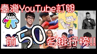 2019年臺灣前50名YouTuber 訂閱排行榜 你們認識幾個呢(´･ω･`)？