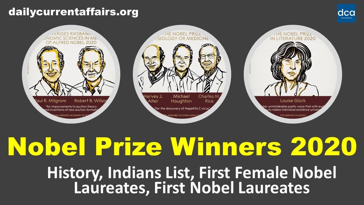 Nobel Prize 2020: Nobel Prize Winners List 2020 | [Current Affairs 2020 ...