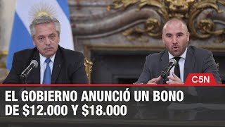 Martín GUZMÁN y Alberto FERNÁNDEZ ANUNCIARON un BONO de HASTA $18.000