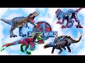 Giant Dinosaurs from Jurassic World: Big TRex, Rajasaurus, IRex, Concavenator, Ampelosaurus...