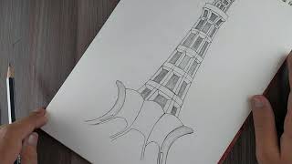 How to Draw Minar-e-Pakistan Easy Step by Step | Drawing minar pakistan lahore