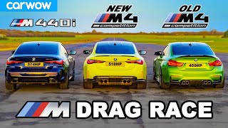 New BMW M4 v Old M4 v M440i - DRAG RACE