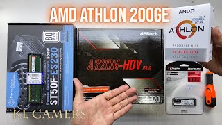 AMD Athlon 200GE ASRock A320M-HDV R4.0 Kingston A2000 NVMe SImple PC Build