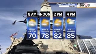 Today: Foggy morning, chance of storms later