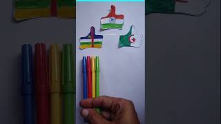 Central African 🇨🇫 India 🇮🇳 And Algeria 🇩🇿 Flag Warping | #shorts #shortfeed #trending