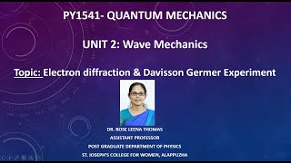 Topic: Electron Diffraction & Davisson Germer Experiment  in Malayalam