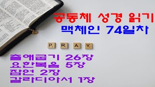 맥체인 성경 읽기 74일차 - 출애굽기 26장,  요한복음 5장,  잠언 2장, 갈라디아서 1장(저작권 공동체 성경 읽기)