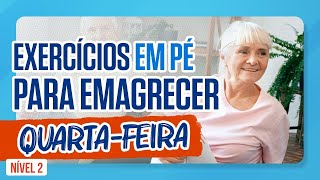 TREINO FÁCIL PARA EMAGRECER | Quarta-Feira | EM PÉ | Nível 2 | Exercícios para Idosos